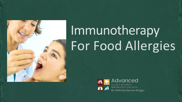immunotherapy for food allergies