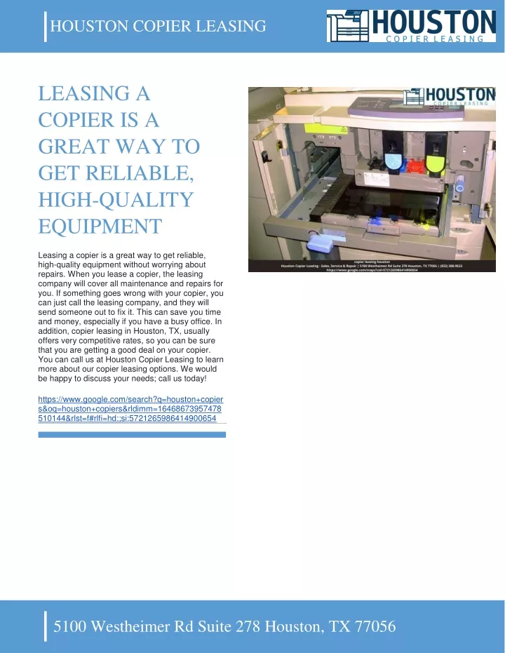 houston copier leasing