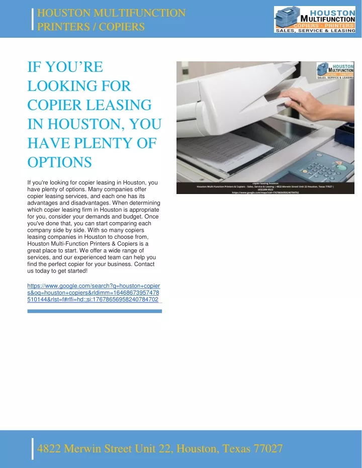 houston multifunction printers copiers