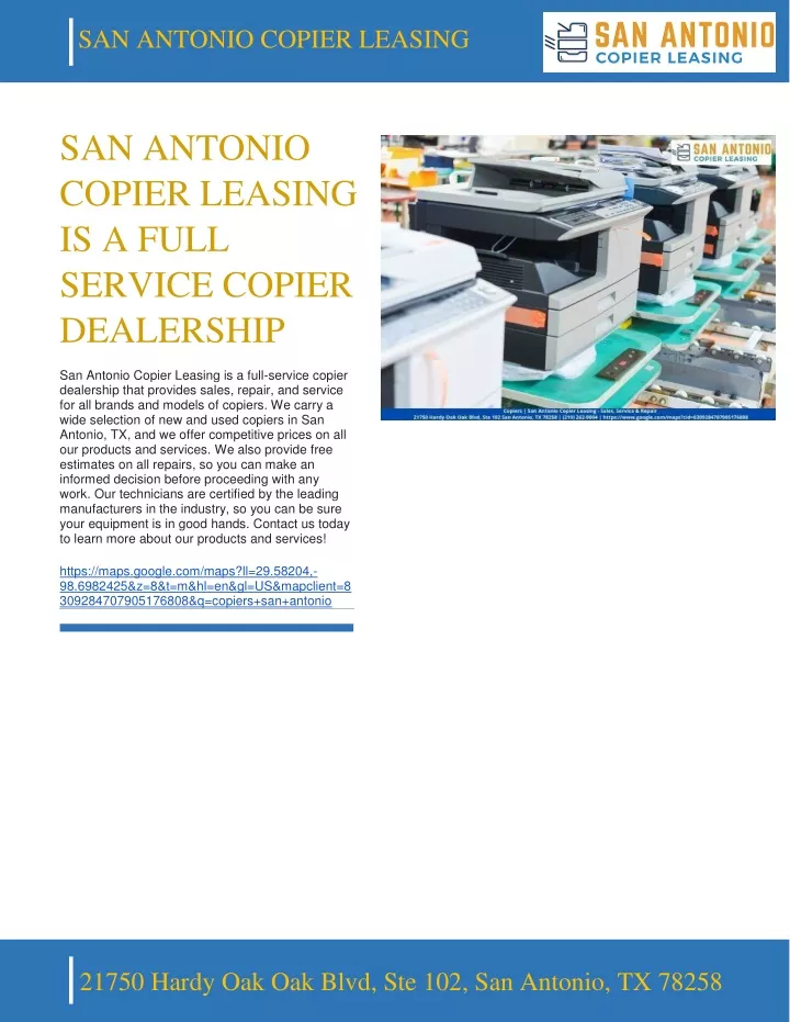 san antonio copier leasing