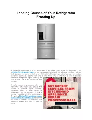 Leading Causes of Your Refrigerator Frosting Up