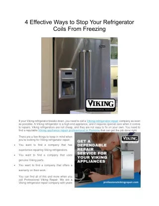 4 Effective Ways to Stop Your Refrigerator Coils From Freezing