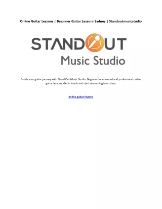 Online Guitar Lessons Beginner Guitar Lessons Sydney Standoutmusicstudio