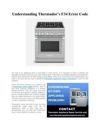 Understanding Thermador’s F34 Error Code