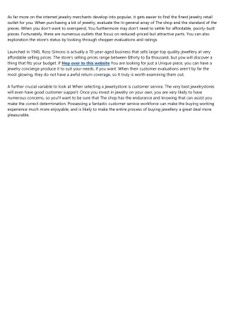 as far more on the internet jewelry merchants