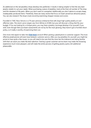 as additional on the net jewellery shops develop