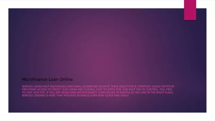 microfinance loan online