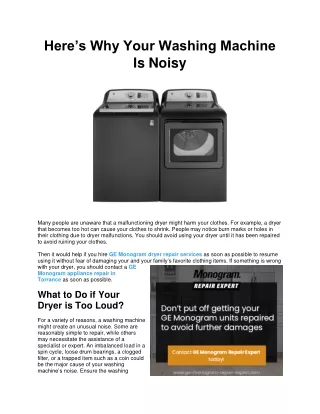 Here’s Why Your Washing Machine Is Noisy