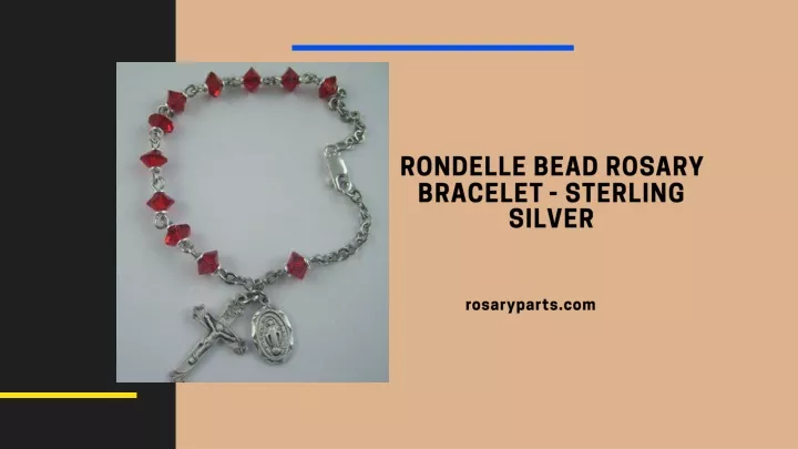 rondelle bead rosary bracelet sterling silver