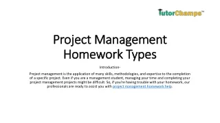Project Management Homework Types
