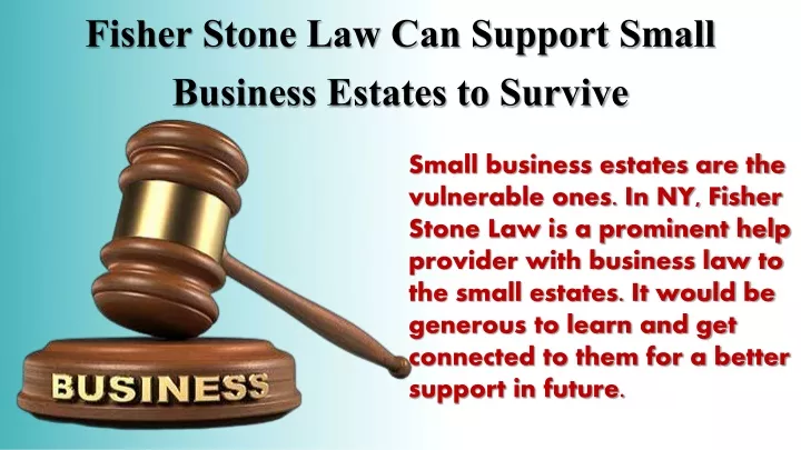 fisher stone law can support small business