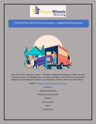 Charlotte Relocation Services Company | Happywheelsmoving.com