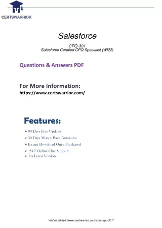 CPQ 301 Exam - Updated Salesforce CPQ Training Material