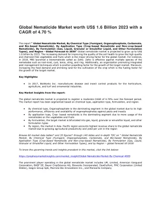global nematicide market worth us 1 6 billion