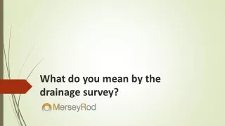 What do you mean by the drainage survey?