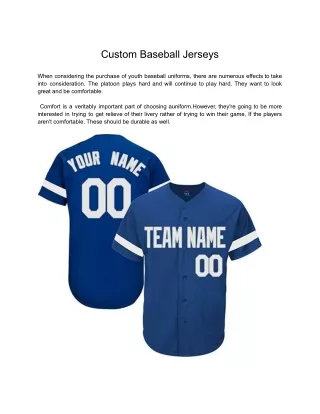 Custom Baseball Jerseys