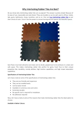 why interlocking rubber tiles are best