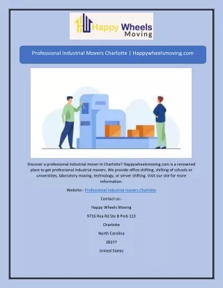 Professional Industrial Movers Charlotte | Happywheelsmoving.com