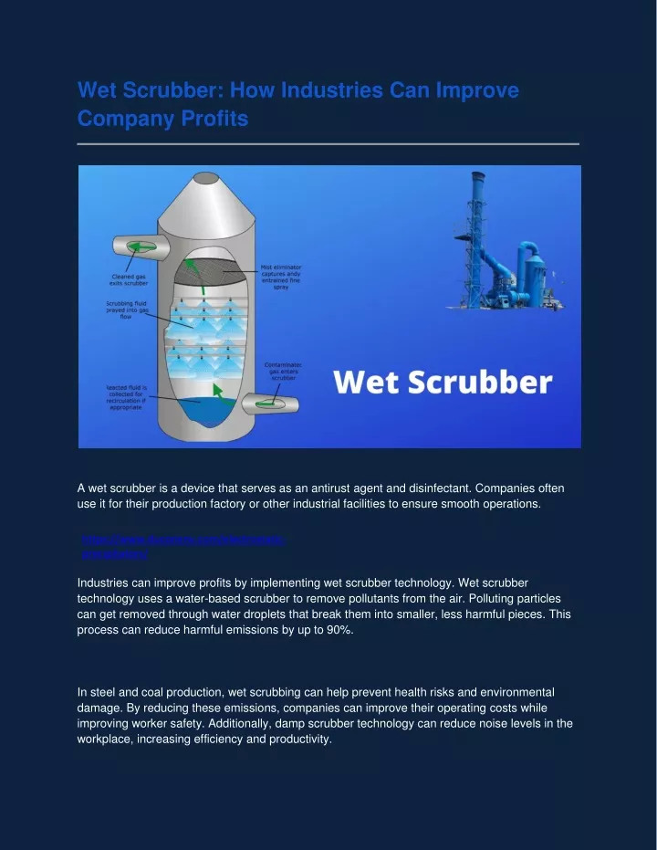 wet scrubber how industries can improve company