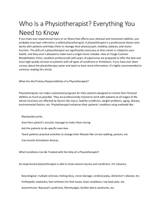 who is a physiotherapist everything you need