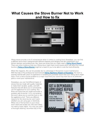 What Causes the Stove Burner Not to Work and How to fix