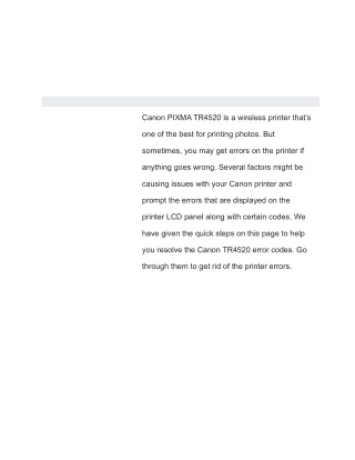 How To Fix Canon Tr4520 Error Codes