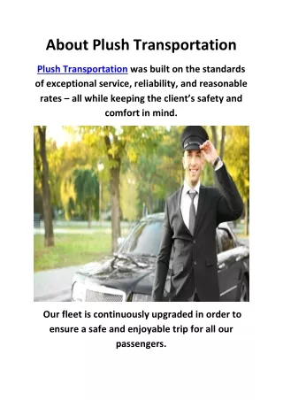 Plush Transportation : Personal Driver in Costa Mesa, CA