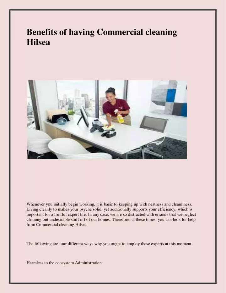 benefits of having commercial cleaning hilsea