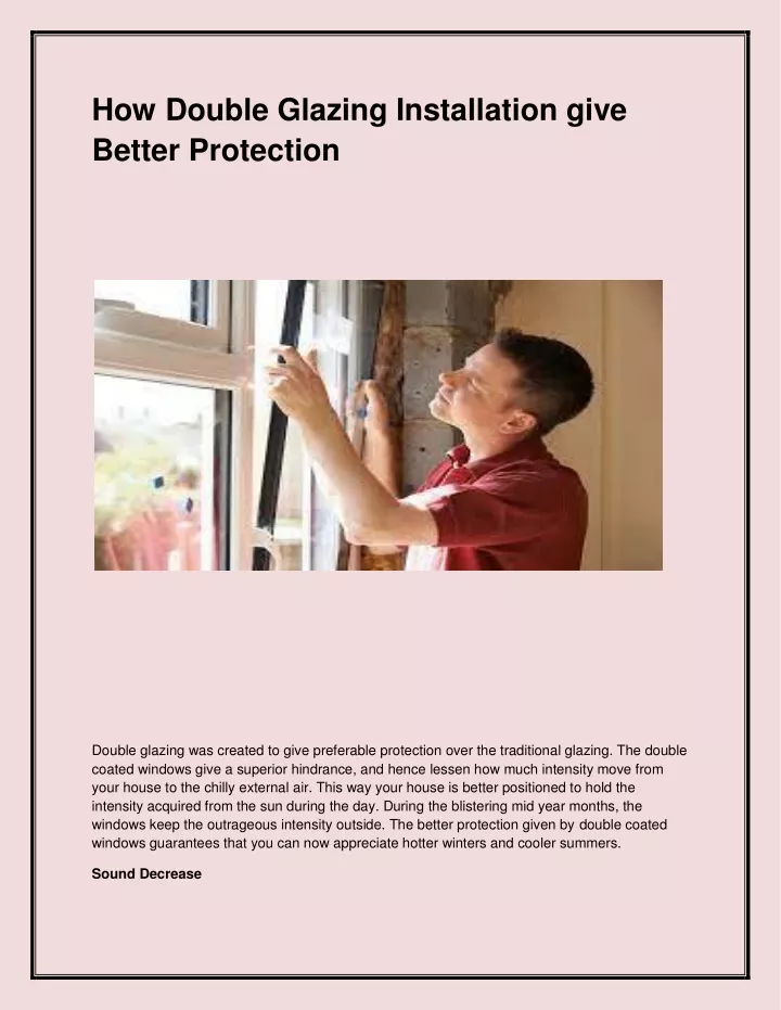 how double glazing installation give better