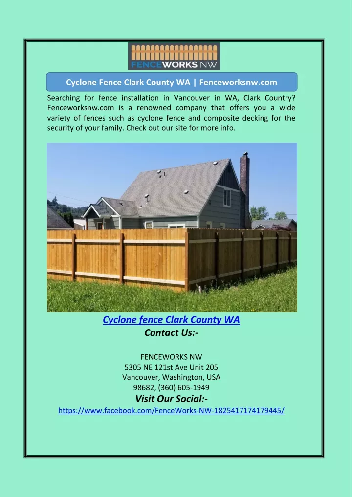 cyclone fence clark county wa fenceworksnw com