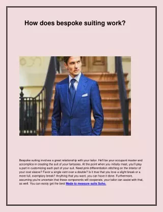 how does bespoke suiting work