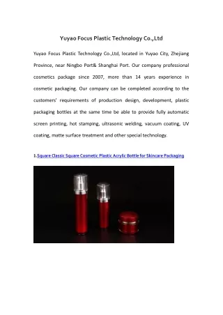 Yuyao Focus Plastic Technology Co.,Ltd