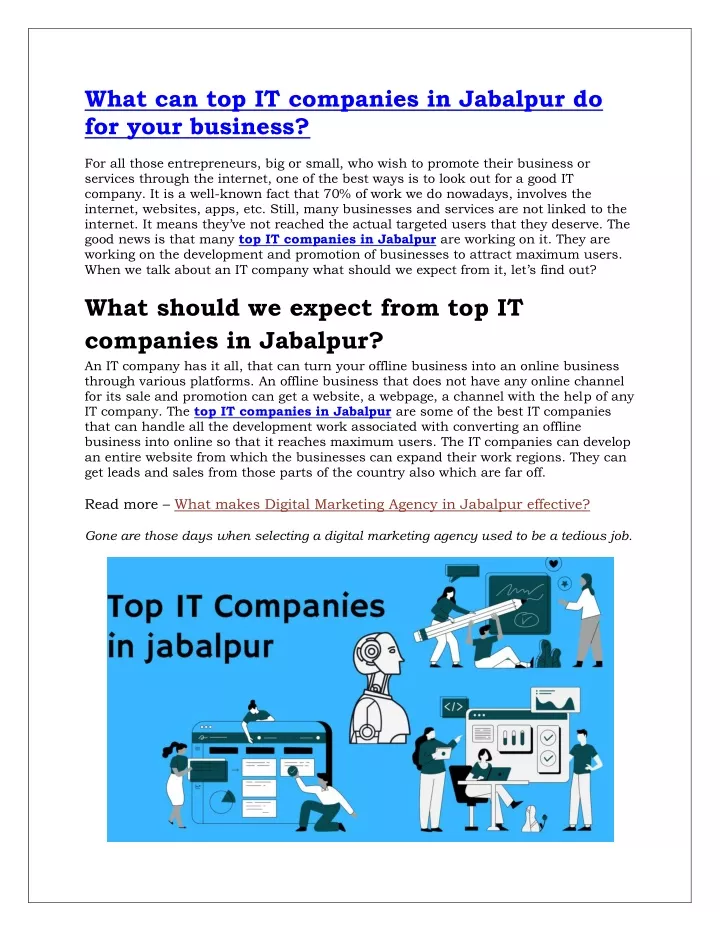 what can top it companies in jabalpur do for your