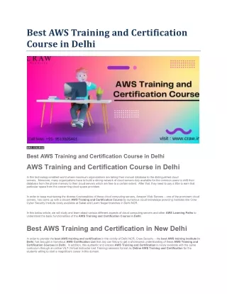 best aws training and certification course