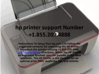 hp printer support Number  1.855.209.4888