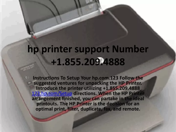 hp printer support number 1 855 209 4888