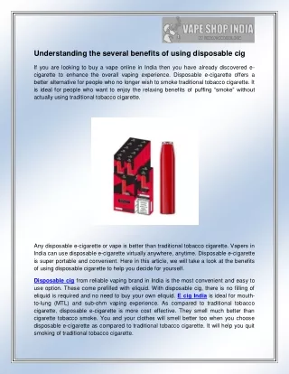 understanding the several benefits of using