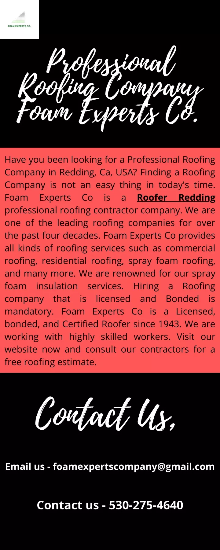 professional roofing company foam experts co