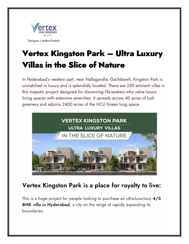 vertex kingston park ultra luxury villas