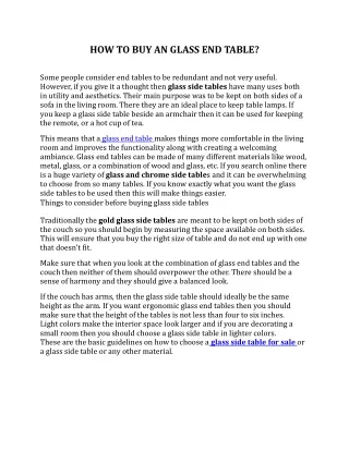 how to buy an glass end table