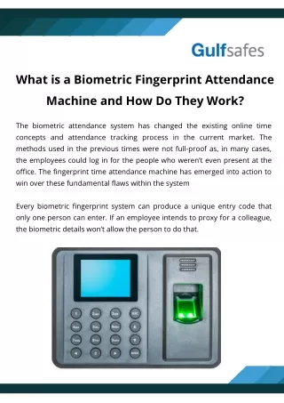 what is a biometric fingerprint attendance