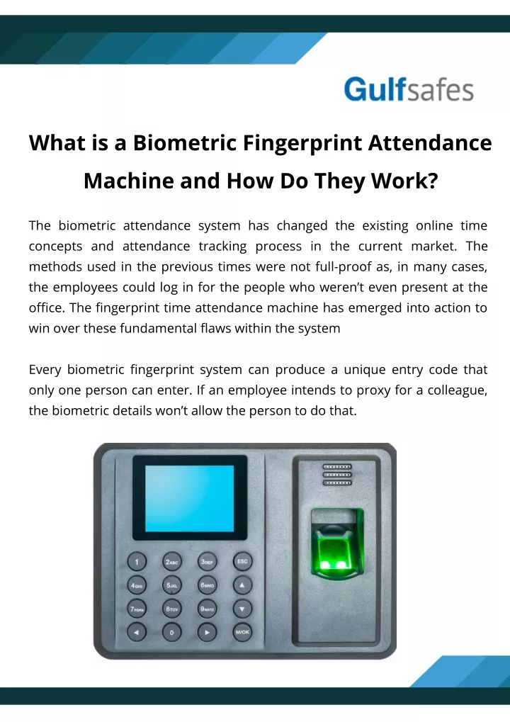 what is a biometric fingerprint attendance