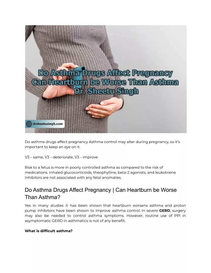 do asthma drugs affect pregnancy asthma control
