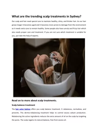 What are the trending scalp treatments in Sydney?