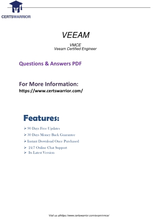 Prepare VMCE Certification With Veeam VMCE 2022 Dump