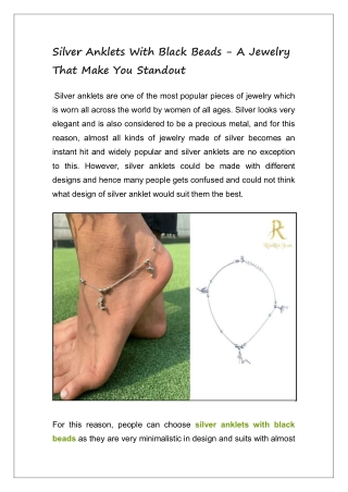 silver anklets with black beads a jewelry that