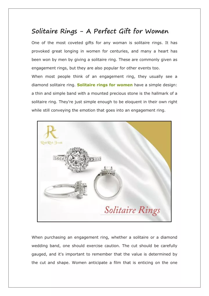 solitaire rings a perfect gift for women