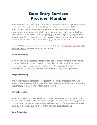 data entry services provider mumbai