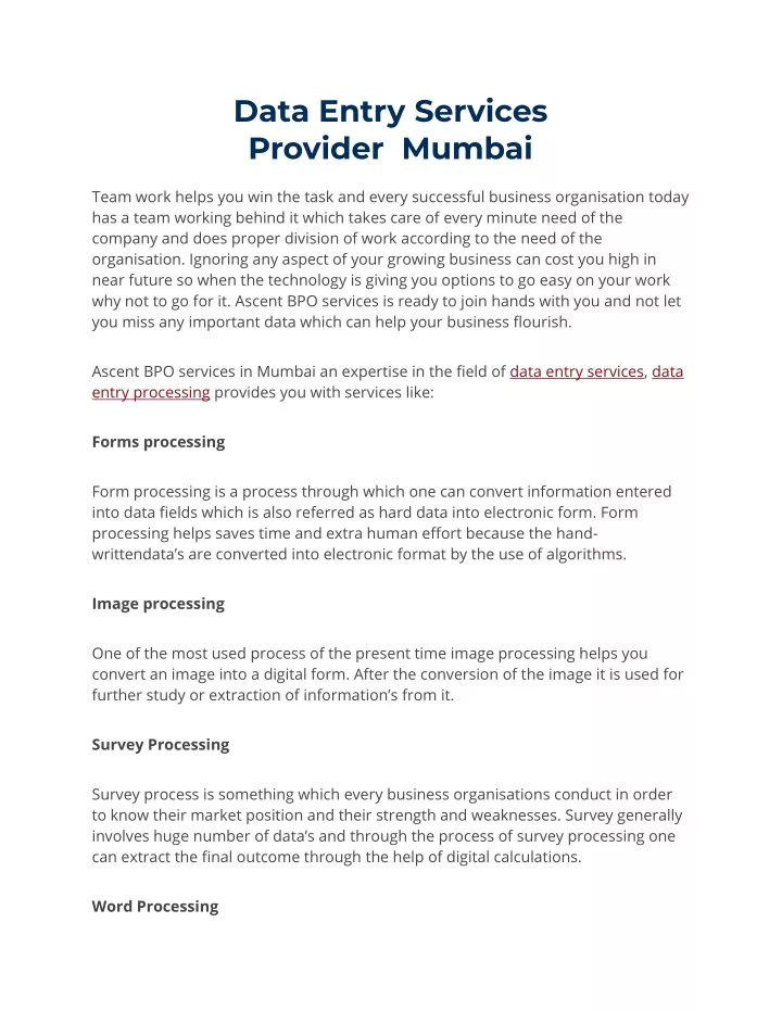 data entry services provider mumbai