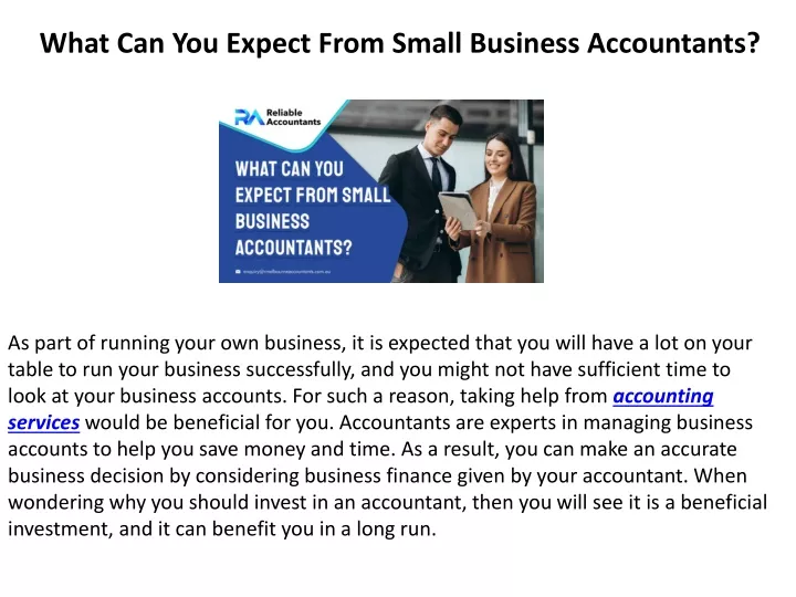 what can you expect from small business